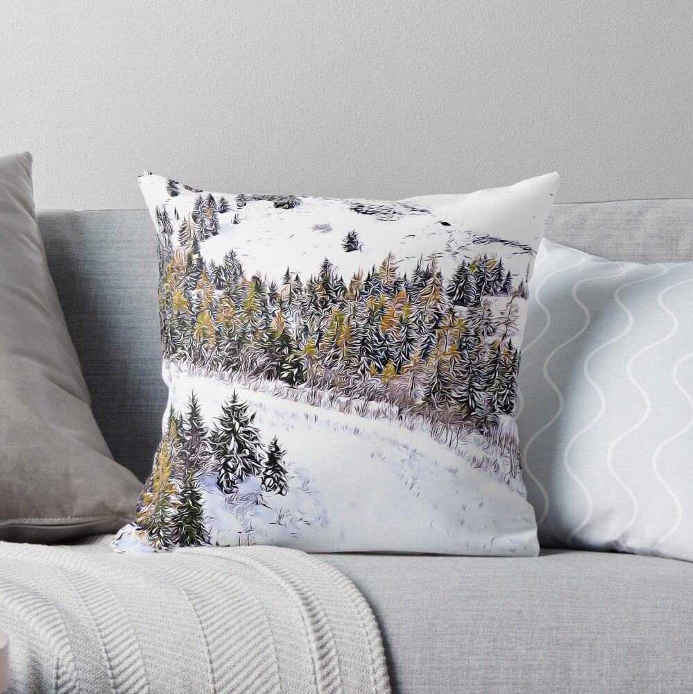 Swiss Winter Glacier 3000 Switzerland Throw Pillow