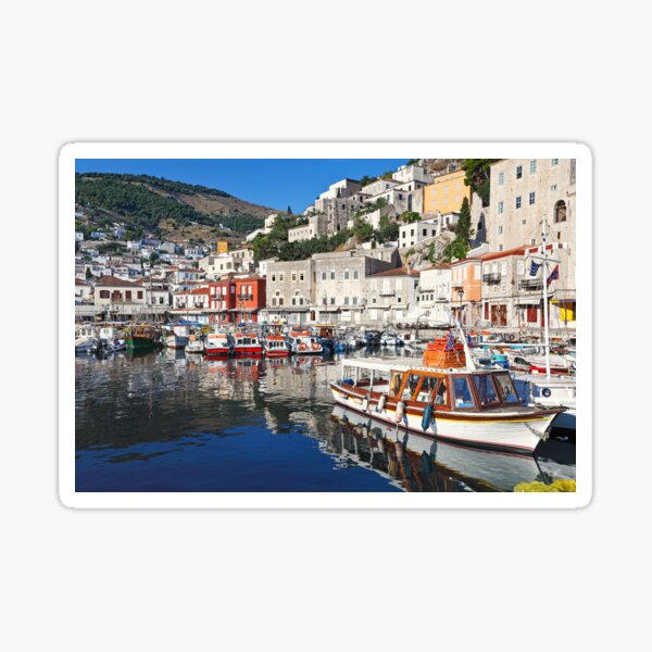 Hydra has surely the most picturesque harbor in Greece Sticker
