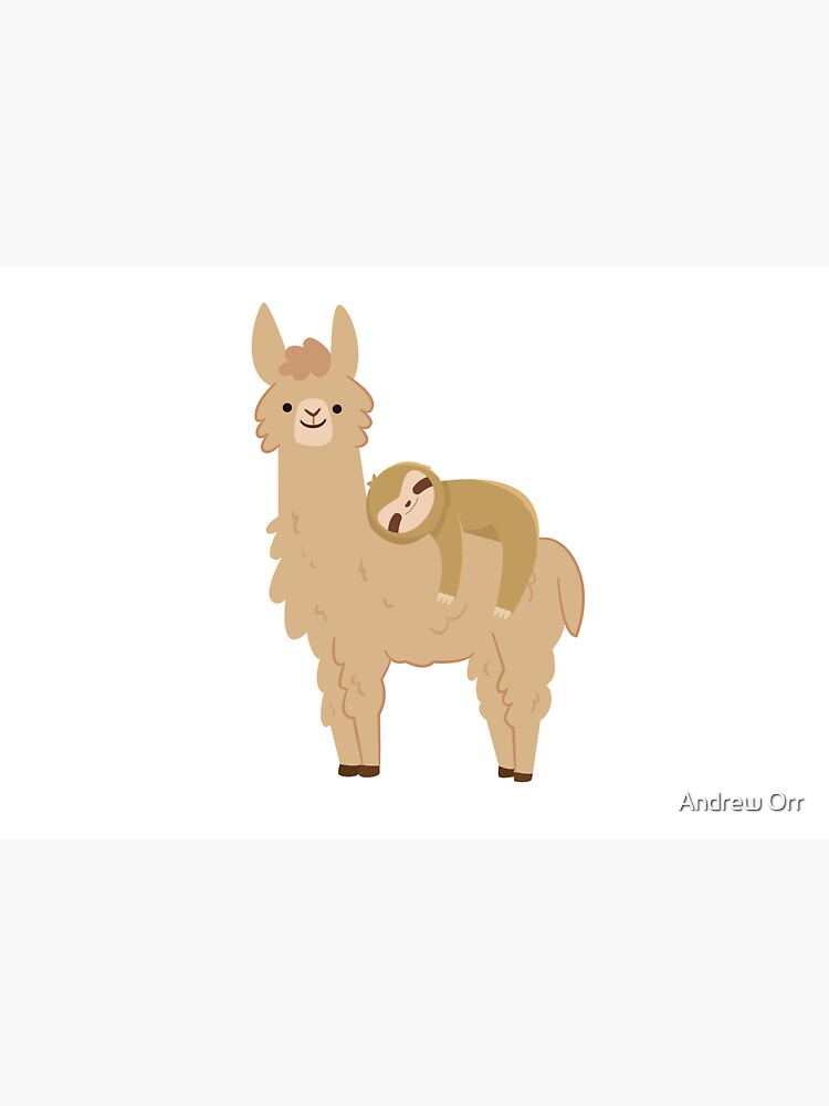 Adorable Sloth Relaxing on a Llama | Funny Llama Sloth by Soulfire86