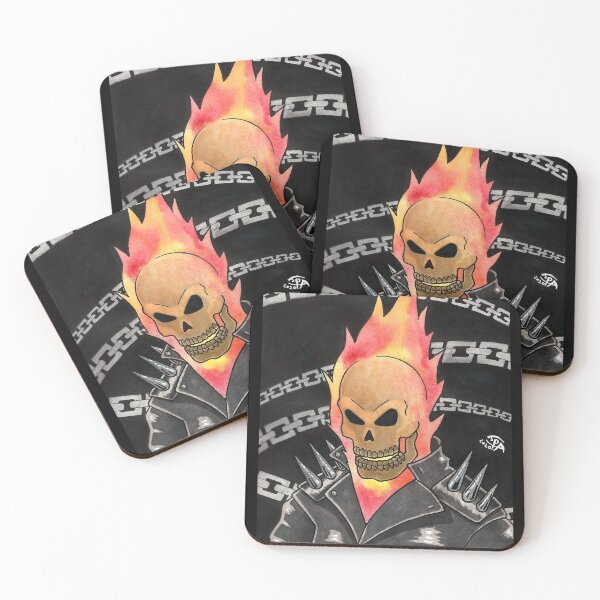 Item preview, Ghost Rider Bust Fire and Chains Watercolor  designed and sold by PyromaniacJoe.