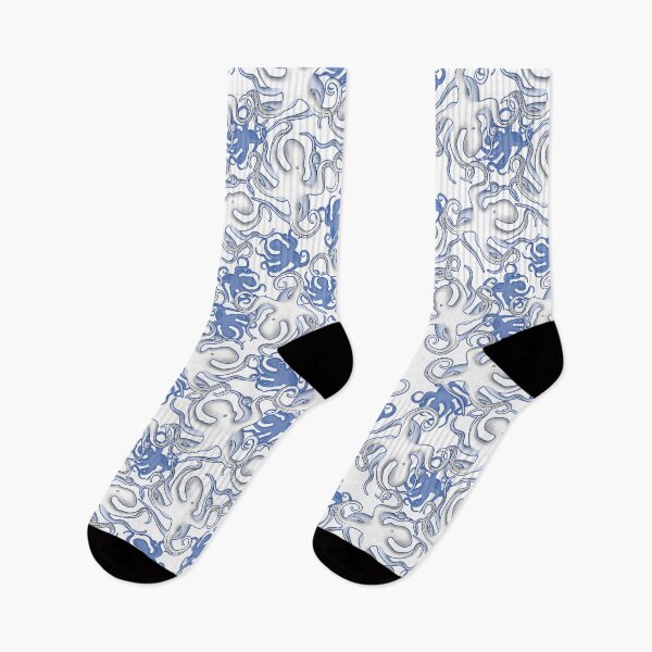 Item preview, White and Blue Octopus Pattern designed and sold by TMBTM.