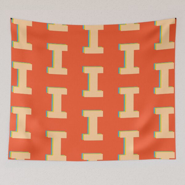 Item preview, Letter I Initial Monogram Pattern in Orange, Yellow, and Blue designed and sold by JuneJournal.