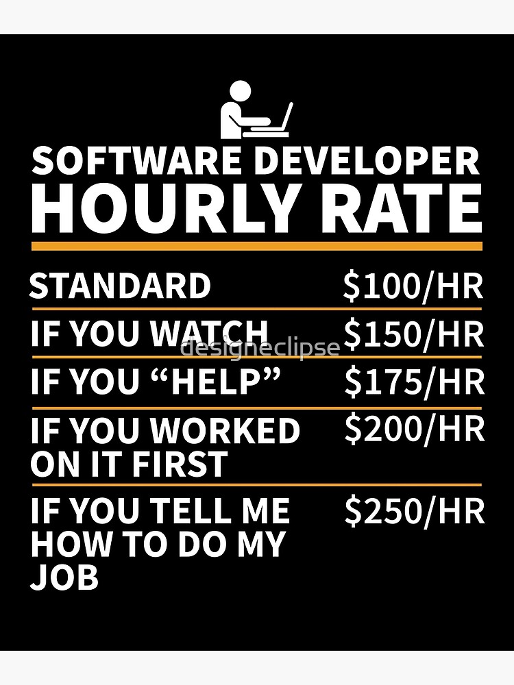 Disover Software Developer Hourly Rate Premium Matte Vertical Poster
