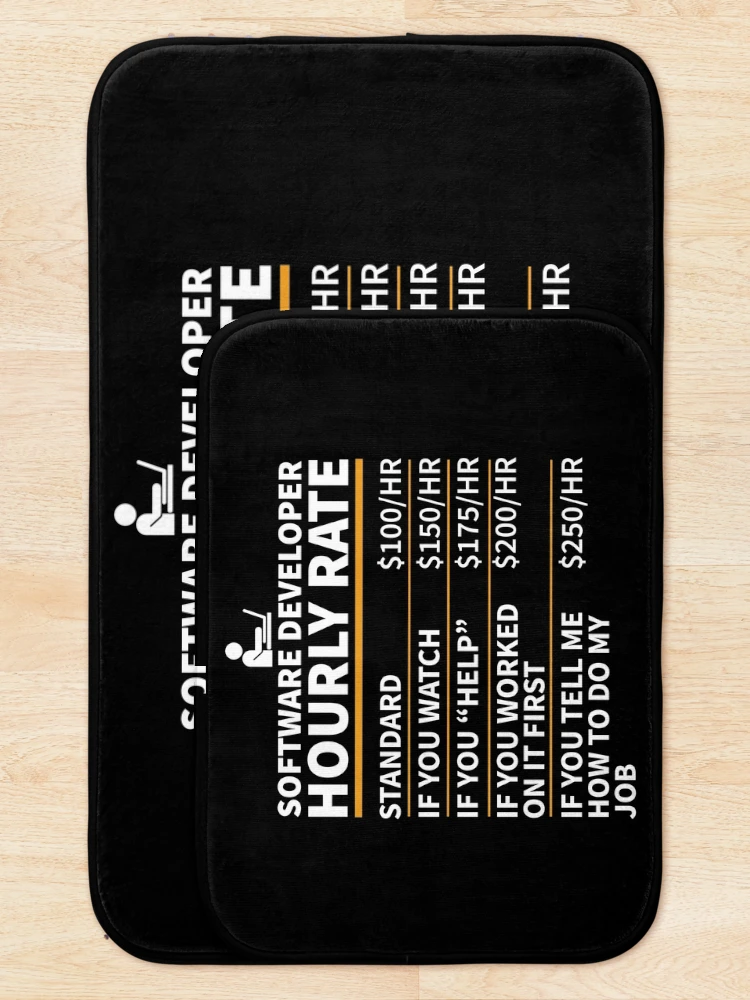 Thumbnail 5 of 6, Bath Mat, Software Developer Hourly Rate designed and sold by designeclipse.