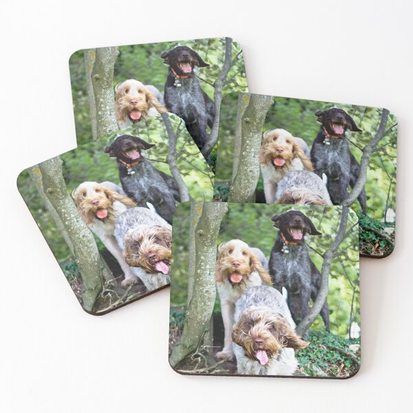 Item preview, Spinoni And German Wirehaired Pointer Woodland Adventure by heidiannemorris designed and sold by FOLK ART FUSION by heidiannemorris.
