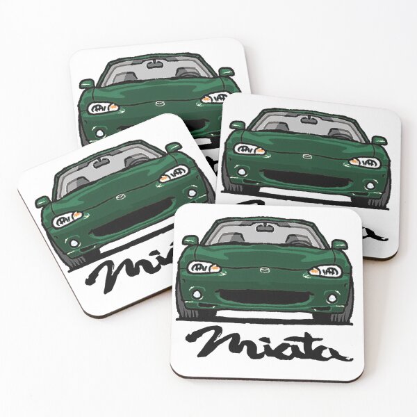 MX5 Miata NB - NB1 Dark Green Coasters (Set of 4)