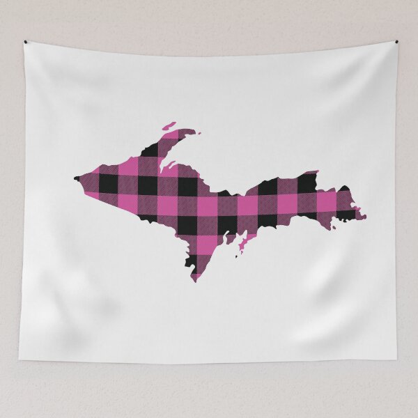Item preview, Upper Peninsula of Michigan Pink Flannel State T-Shirt designed and sold by DoctorWatsonArt.