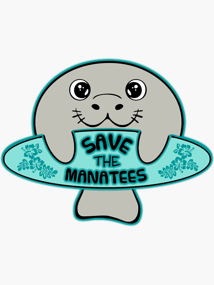 "Save the Manatees" Sticker for Sale by jillhdz | Redbubble