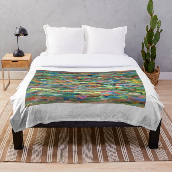 Birds Flying Over Water. From original painting by Pamela Parsons. Throw Blanket