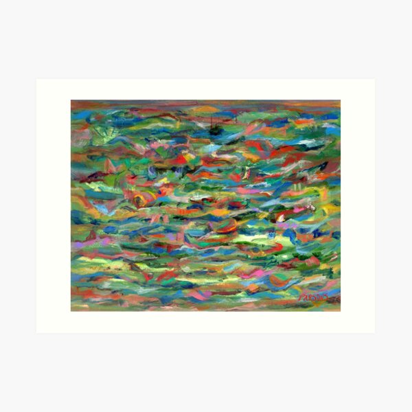 Birds Flying Over Water. From original painting by Pamela Parsons. Art Print