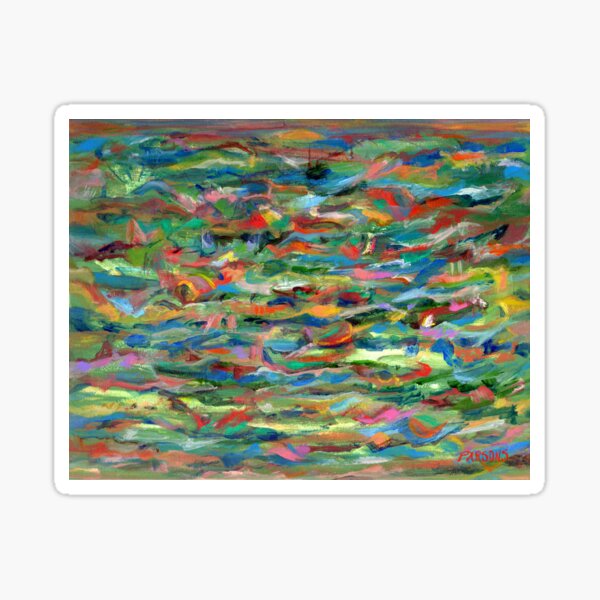 Birds Flying Over Water. From original painting by Pamela Parsons. Sticker