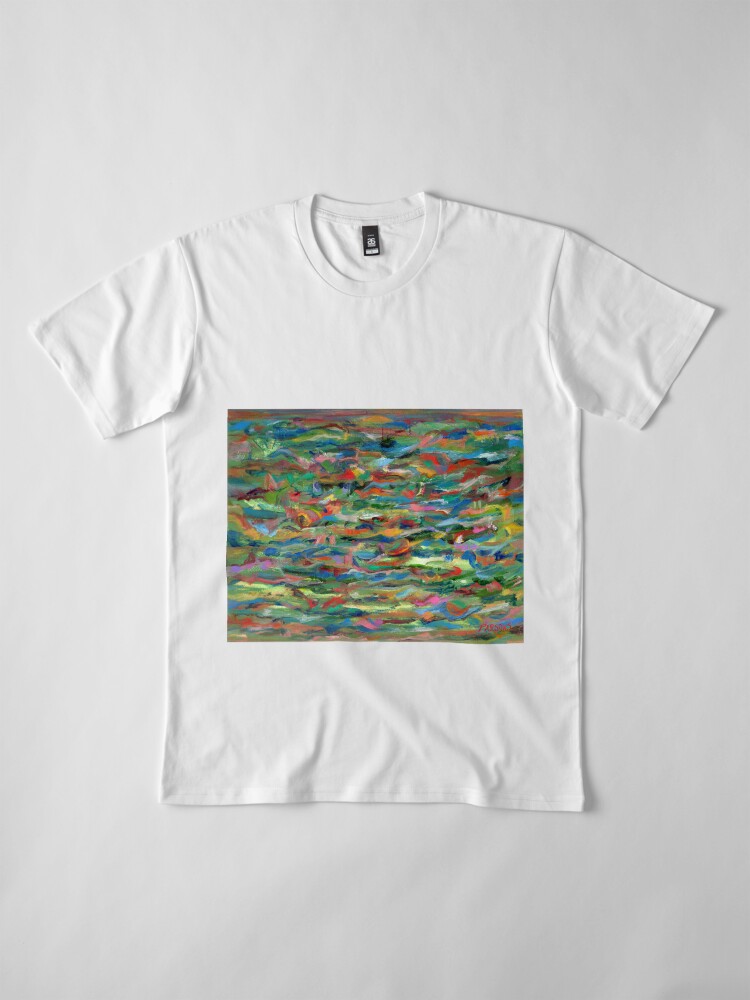 Alternate view of Birds Flying Over Water. From original painting by Pamela Parsons. Premium T-Shirt