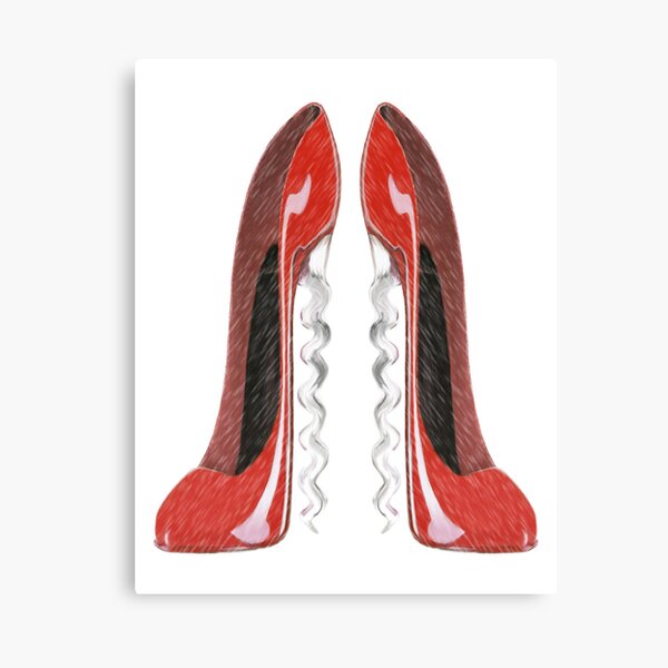 Corkscrew Heel Red Stiletto Shoes Canvas Print