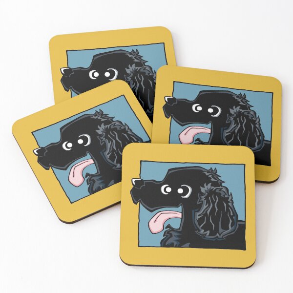Item preview, Cocker Spaniel - Black (Face) YELLOW BG designed and sold by TheChicken.
