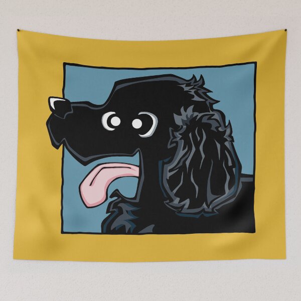 Item preview, Cocker Spaniel - Black (Face) YELLOW BG designed and sold by TheChicken.