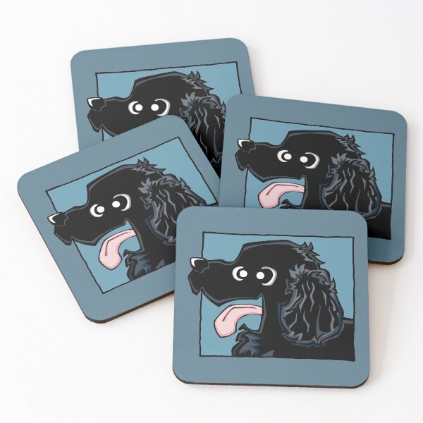 Item preview, Cocker Spaniel - Black (Face) BLUE BG designed and sold by TheChicken.