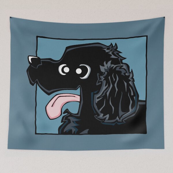 Item preview, Cocker Spaniel - Black (Face) BLUE BG designed and sold by TheChicken.