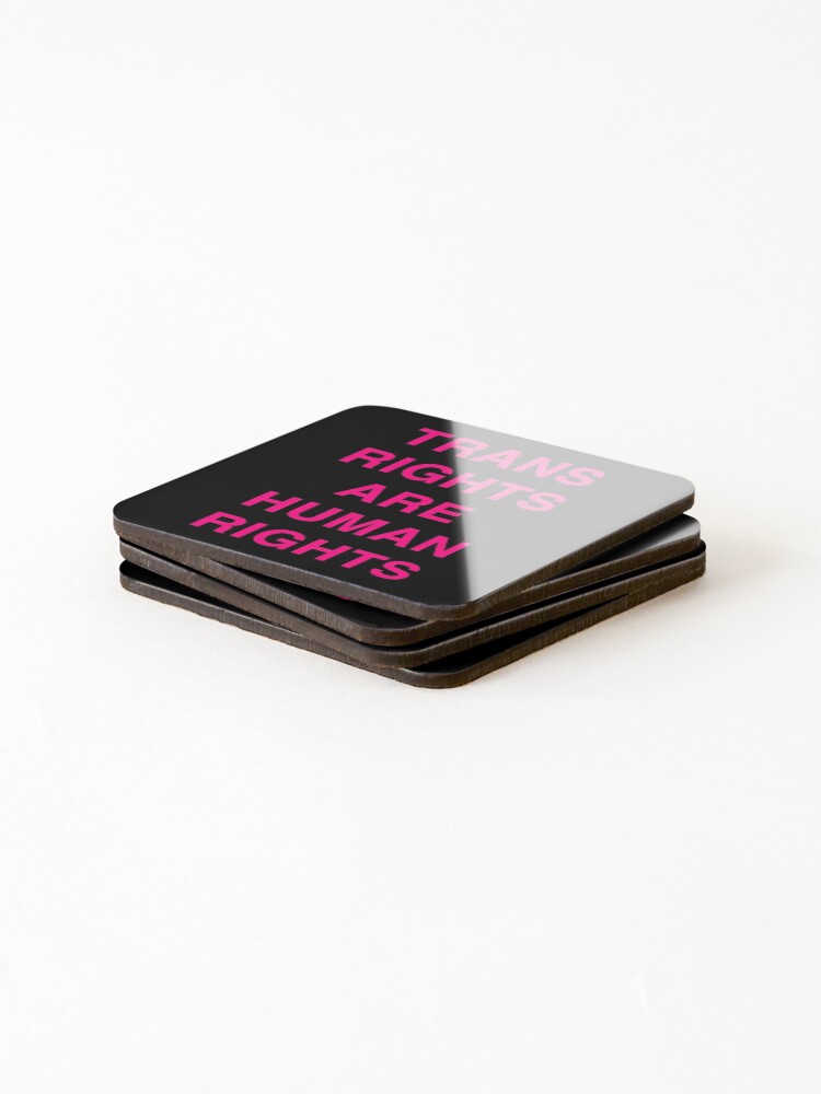 Thumbnail 4 of 5, Coasters (Set of 4), Trans Rights Are Human Rights designed and sold by flippinsg.