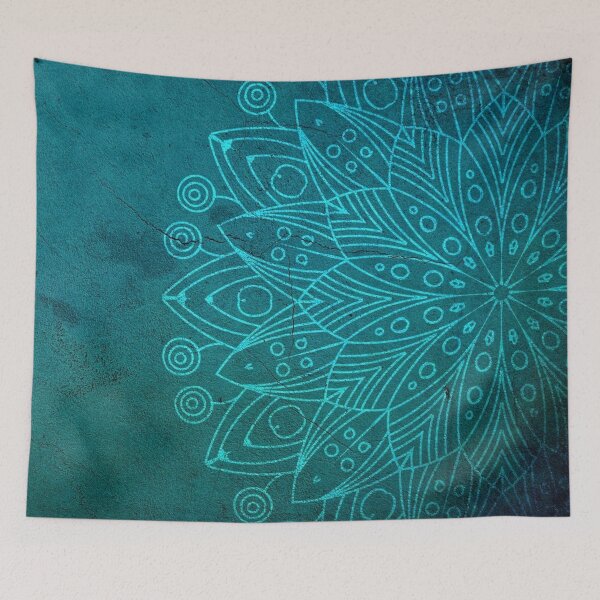 Artikelvorschau, Aquamarine Mandala, abstrakte Mandala entworfen und verkauft von Logic72.