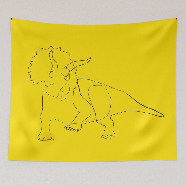Item preview, Triceratops - Dinosaur, Dino - Onelineart - Isa Miller - Yellow designed and sold by Isa-Miller.