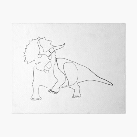 Vista previa del artículo con la obra «Triceratops - Dinosaurios, Dino - Onelineart - Isa Miller - Blanco y negro», diseñado y vendido por Isa-Miller.