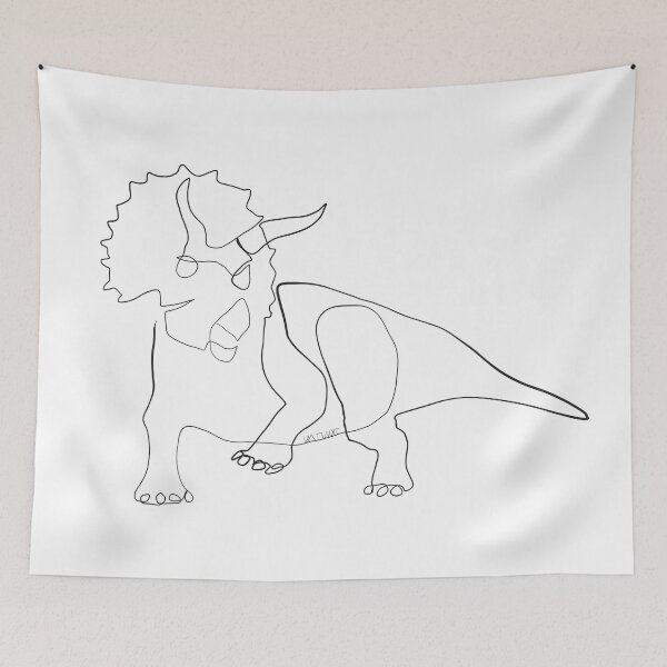 Item preview, Kopie von Triceratops - Dinosaur, Dino - Onelineart - Isa Miller - Black and White designed and sold by Isa-Miller.