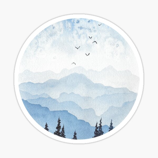 Watercolor mountains Sticker