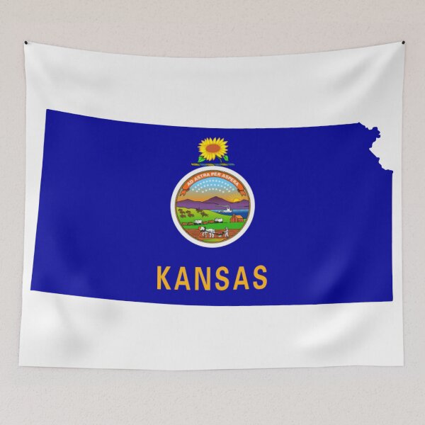 Item preview, Kansas Flag Map designed and sold by marosharaf.