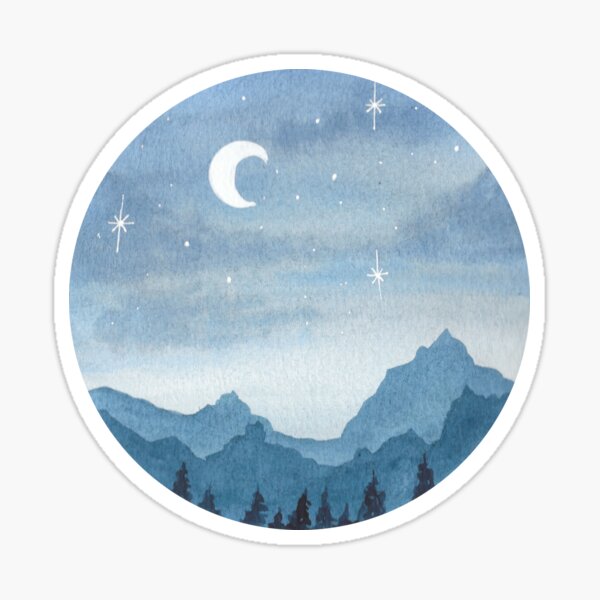 Watercolor mountains Sticker