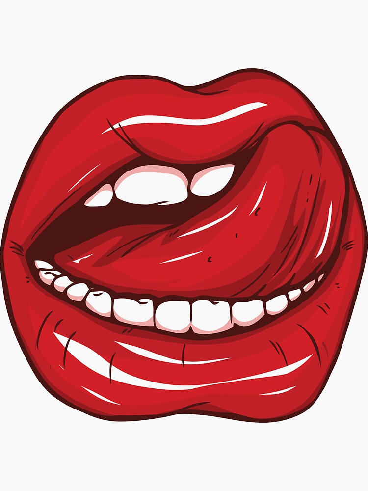Sexy Tongue Licking Its Lips Sticker For Sale By Vintage Artwork