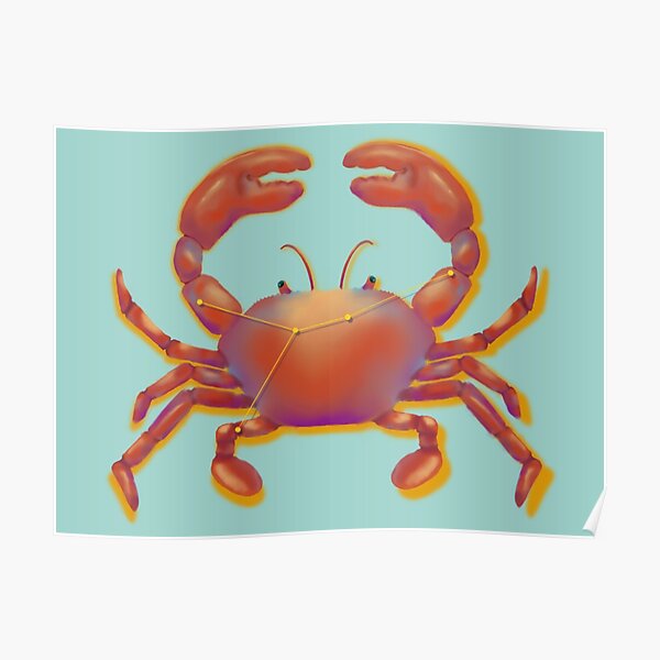 Zodiac Cancer Crab Poster By Bananamop Redbubble