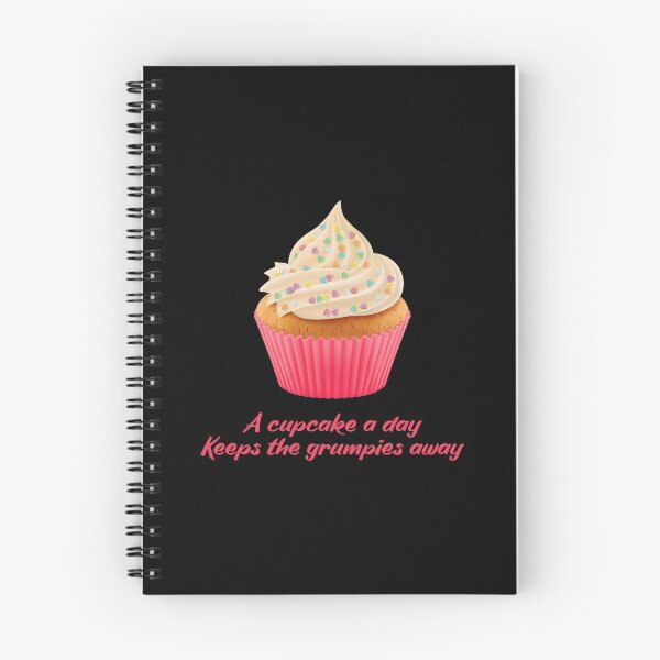 Item preview,  Sweet Motivational Quote  -a cupcake a day keeps the grumpies away - Fuchsia Typography  designed and sold by talgursmusthave.