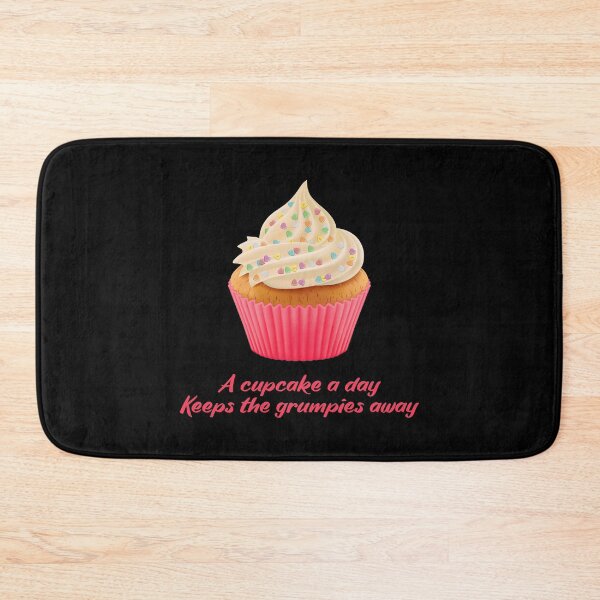 Item preview,  Sweet Motivational Quote  -a cupcake a day keeps the grumpies away - Fuchsia Typography  designed and sold by talgursmusthave.