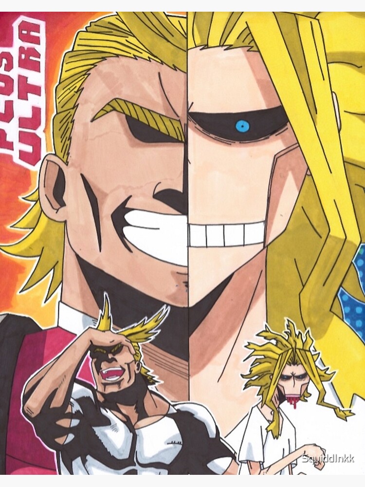 All Might In Both Forms Art Board Print For Sale By Squiddinkk Redbubble