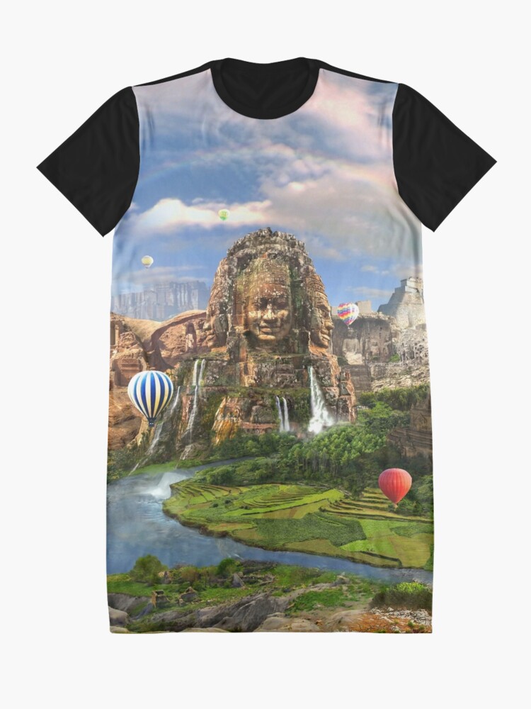 Alternate view of Valley Of The Temples - spiritual, peaceful temple art coexist Graphic T-Shirt Dress