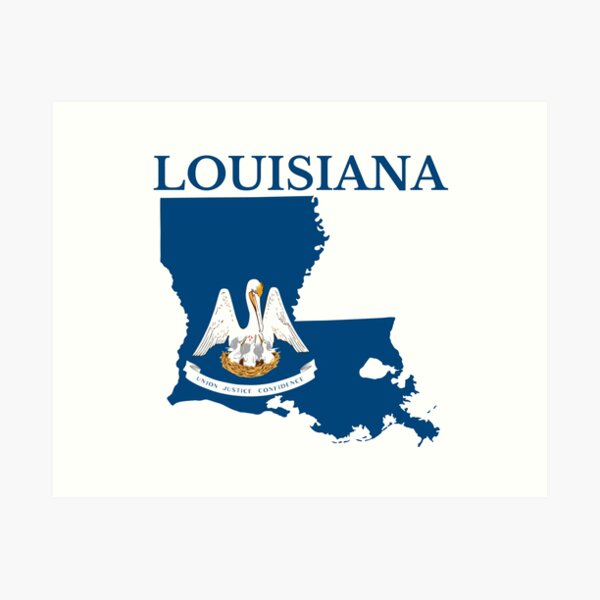 Item preview, Louisiana Flag Map designed and sold by marosharaf.