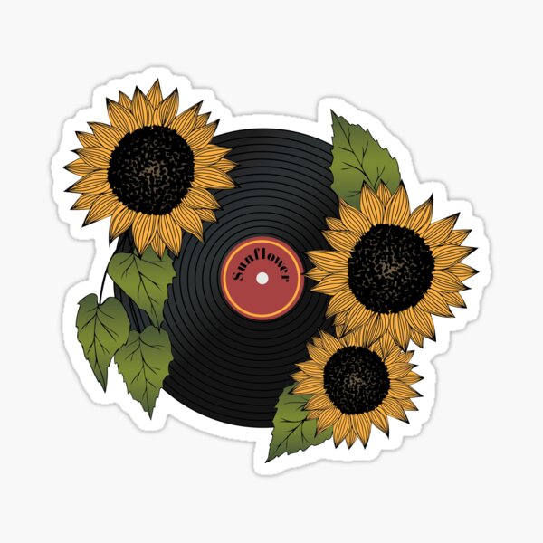 Sunflower Record Sticker