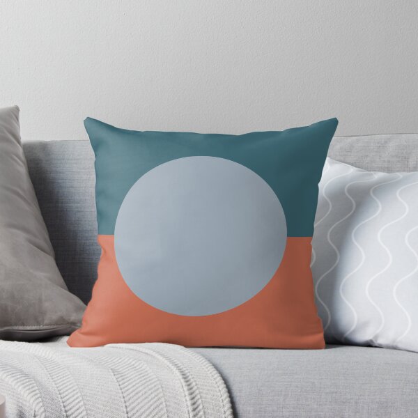 Aperçu de l'œuvre Dotty Moitié Moitié. Motif géométrique minimaliste en bleu et argile créée et vendue par kierkegaard.