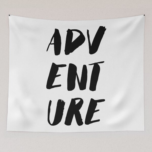 Item preview, Adventure Quote Black and White Paint Brush Ink  designed and sold by Inogitna Designs.