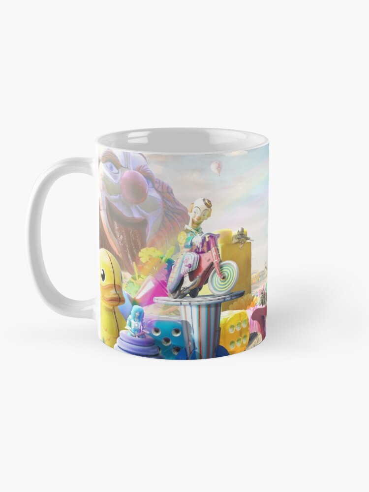 Alternate view of Clown Wasteland - trippy, surreal art Mug