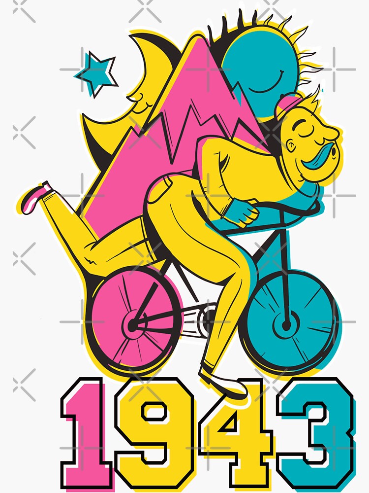 "LSD BICYCLE DAY " Sticker by AmineDalghich Redbubble