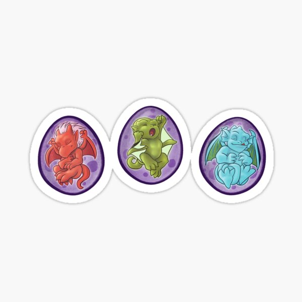 Trio of Gargoyle Eggs Sticker Set Sticker