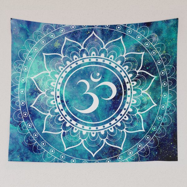Item preview, Galaxy Om Mandala Teal & Midnight Blue designed and sold by 2sweetsDesign.