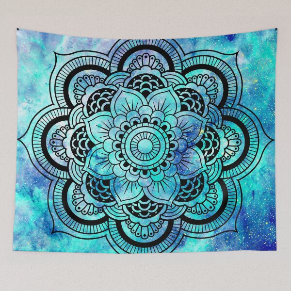 Item preview, Galaxy Mandala Teal Midnight Blue designed and sold by 2sweetsDesign.