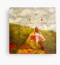 Her Yellow Brick Road Metal Print