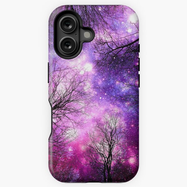 Item preview, Black Trees Fuchsia Purple Pink Space designed and sold by 2sweetsDesign.