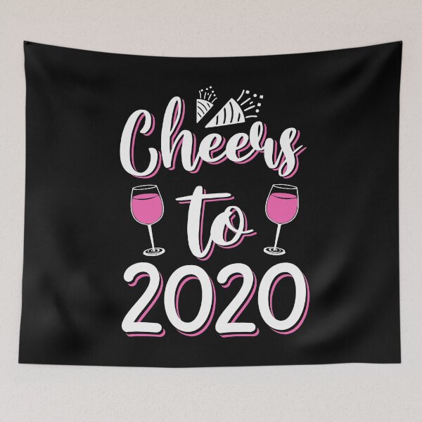 Item preview, Cheers To 2020 New Years - Wine Lover print designed and sold by RedmonsDesigns.