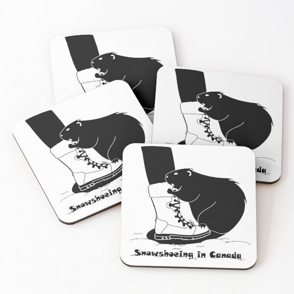 Item preview, Snowshoeing in Canada, black and white designed and sold by Coldoil Designs.