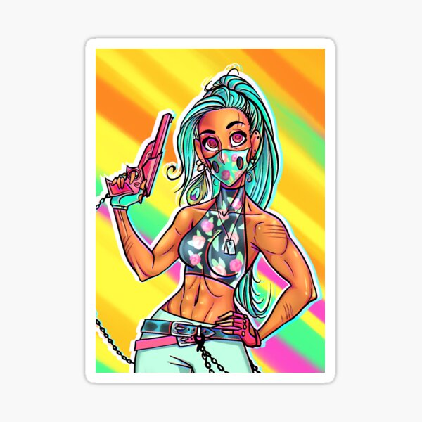 Raygun Girl Sticker