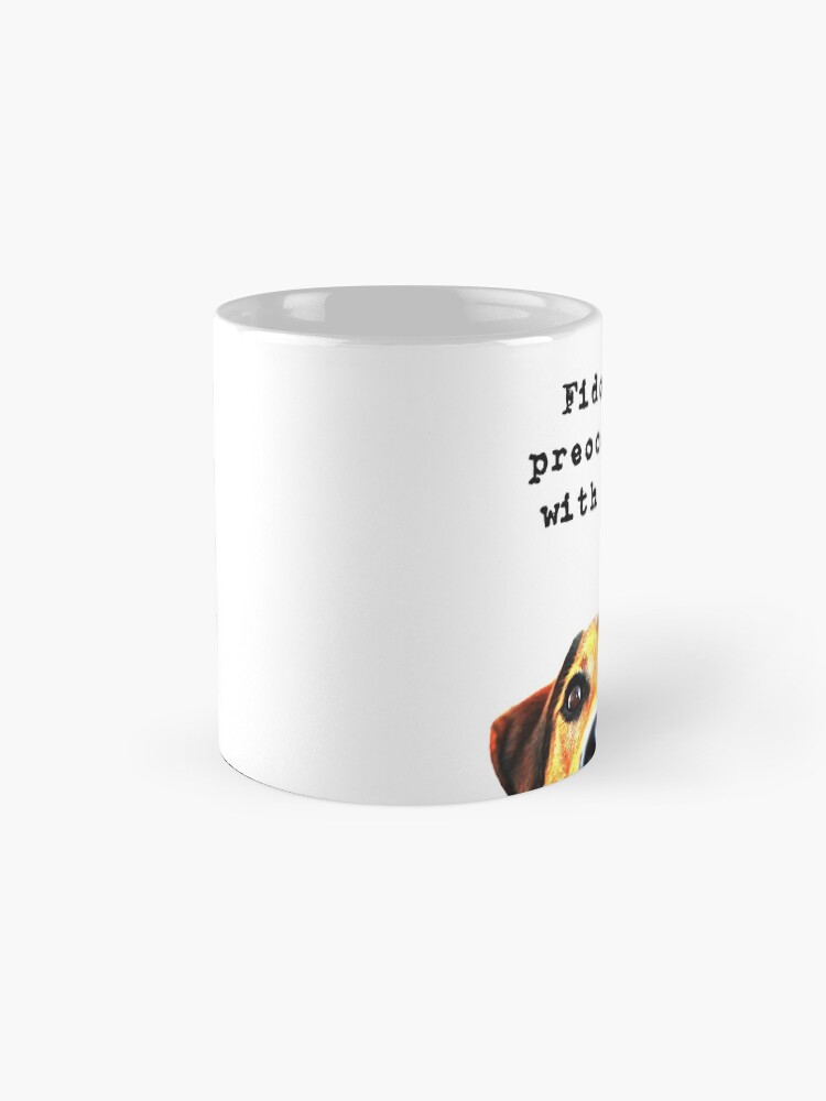 Alternate view of Fido Is Preoccupied With Dogma, funny dog meme Mug